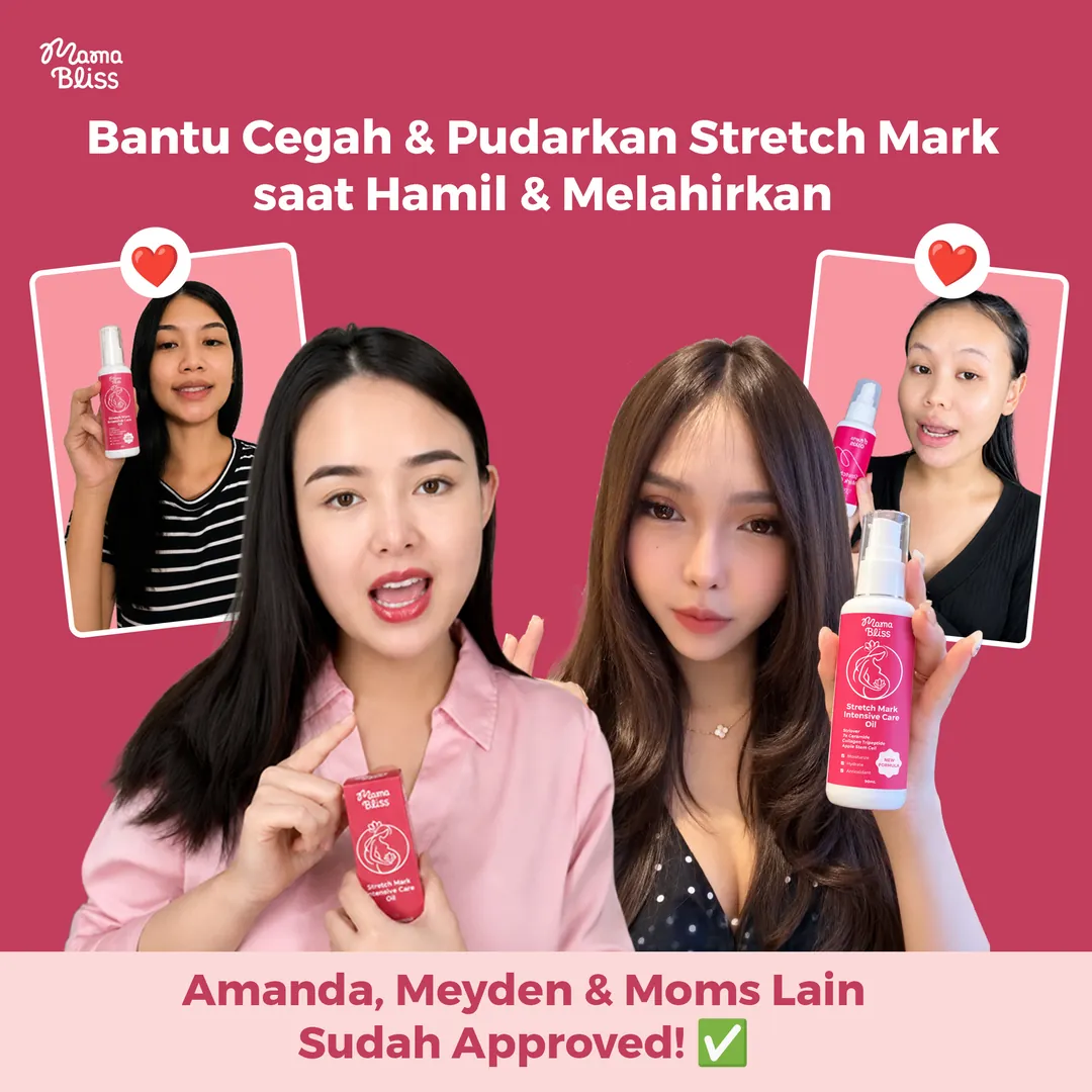 Amanda, Meyden dan Moms lain memakai MamaBliss Stretch Mark Oil